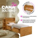 Ver imagem 3 de Cama Solteiro Isa com Gavetas Laterais com Colchão D20 para Quarto Moderno e Funcional