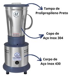 Liquidificador Industrial 1,8l Alta Rotação 18000rpm Jl Colombo:127v - 2