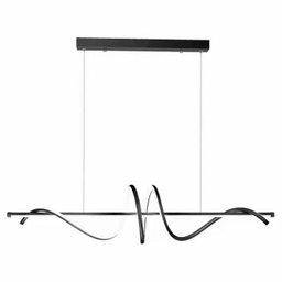 Lustre Pendente 120cm 50w Led 3000k Preto Fosco Bivolt Moderno Sala de Jantar - 1