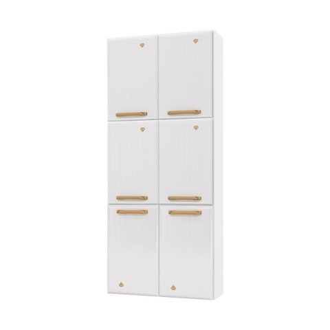 Paneleiro Duplo para Cozinha de Aço com 6 Portas 70cm Multimóveis Cr20363 Branco