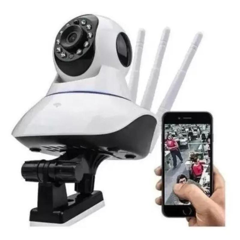 Baba Eletronica Camera Ip Wifi Sd Visao Noturna 3 Antenas