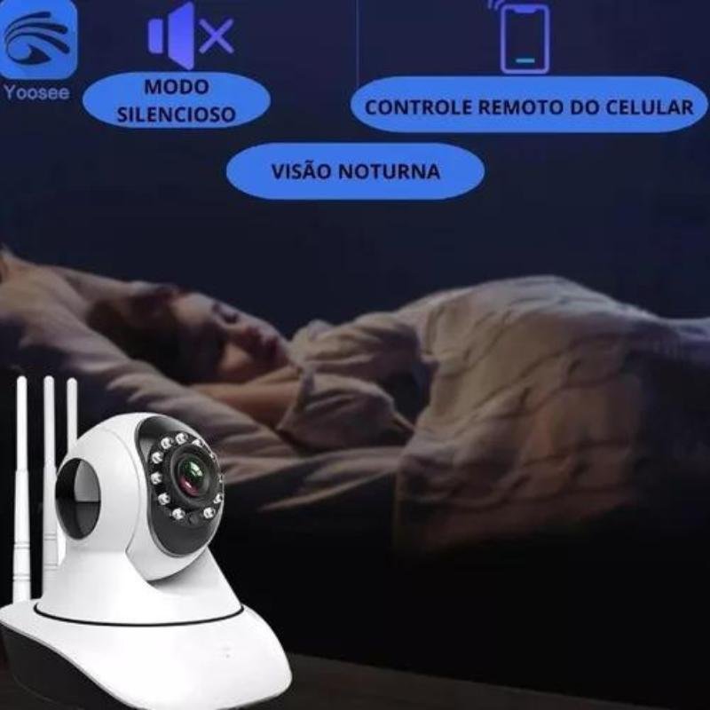 Baba Eletronica Camera Ip Wifi Sd Visao Noturna 3 Antenas - 8