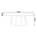 Ver imagem 2 de Mesa Sala de Jantar 8 Lugares 250cm Tampo com Vidro Oval Talocan Nogueira - Gran Belo