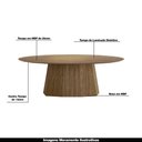 Ver imagem 3 de Mesa Sala de Jantar 8 Lugares 250cm Tampo com Vidro Oval Talocan Nogueira - Gran Belo