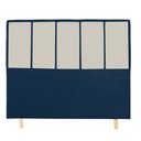 Ver imagem 2 de Cabeceira Cama Box Casal Napoli 140 Cm Suede Azul Marinho e Bege Claro - MV Estofados Shop