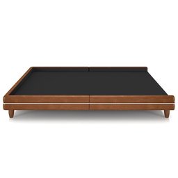 Cama Casal King Base Box Pés Madeira 203cm Suném P05 Couríssimo Whisky Bouclê Cru - Lyam Decor - 6