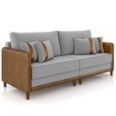 Ver imagem 2 de Sofá 3 Lugares Sala de Estar Living 232cm Asbury K01 Veludo Cinza Claro Couríssimo Camel - Lyam Deco