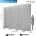 Ver imagem 2 de Guarda Roupa Diamante Gold 6 Portas 6 Gavetas S/epelho Leifer Branco
