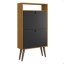 Ver imagem 4 de Sapateira com 2 Portas Basculantes Drex Estilo Retrô para Hall de Entrada ou Quarto - Nature com Pre
