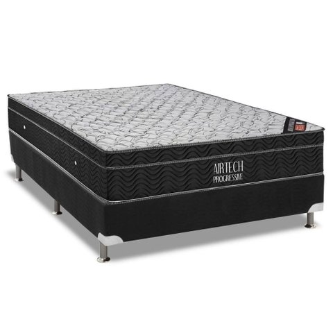 Cama Box Crc Casal +Colchão Molas Super Pocket Airtech Ortobom 138x188
