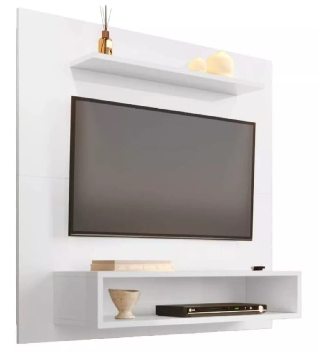 Painel para Tv 32 Polegadas 1 Prateleira Elegance Luxo- Branco - 2