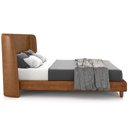 Ver imagem 6 de Cabeceira Casal Nilo 140cm com Cama Pés Madeira Suném P05 Couríssimo Whisky - Lyam Decor