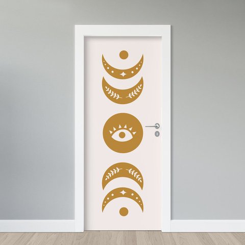 Adesivo Porta - Fases da Lua 6 Faxprint Adesivo de Porta