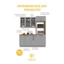 Ver imagem 5 de Armário de Cozinha Modulada Compacta Fidelitá Nara 100% MDF 3 Peças 190cm 10 Portas 2 Gavetas com
