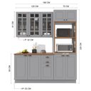 Ver imagem 4 de Armário de Cozinha Modulada Compacta Fidelitá Nara 100% MDF 3 Peças 190cm 10 Portas 2 Gavetas com