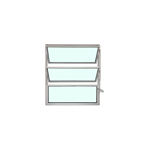 Vitro Basculante Branco 60x40 Linha Esmeralda Vidro Canelado