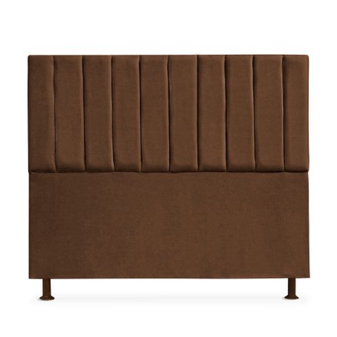 Cabeceira Cancun para Cama Box Casal 140cm Suede - Ecotec Decor:Marrom