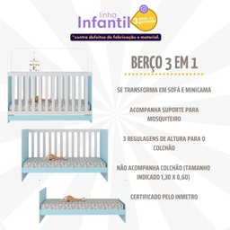 Berço 3 em 1 para Colchão 130 X 60cm Doce de Leite Multimóveis Mp0527r - 3