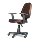 Ver imagem 1 de Cadeira Diretorzinha Marrom Giratória com Braços Reguláveis