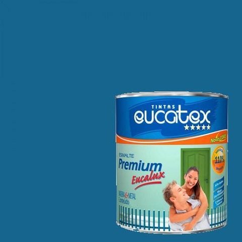 Tinta Esmalte Sintético Brilhante Eucatex Premium Azul França 900ml.