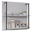 Ver imagem 1 de Prateleira Industrial Cozinha Dupla com Painel Flora M24 Branco - Mpozenato