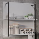 Ver imagem 2 de Prateleira Industrial Cozinha Dupla com Painel Flora M24 Branco - Mpozenato