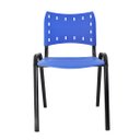 Ver imagem 3 de Kit com 8 Cadeiras Iso para Escola Escritório Comércio Azul Base Preta Ecomhome