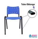 Ver imagem 7 de Kit com 8 Cadeiras Iso para Escola Escritório Comércio Azul Base Preta Ecomhome