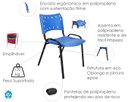Ver mais imagens de Kit com 8 Cadeiras Iso para Escola Escritório Comércio Azul Base Preta Ecomhome