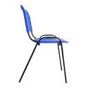 Ver imagem 5 de Kit com 8 Cadeiras Iso para Escola Escritório Comércio Azul Base Preta Ecomhome