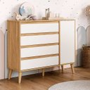 Ver imagem 5 de Kit Berço com Cômoda Quarto de Bebê Mdf Off White Amêndoa