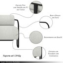 Ver imagem 3 de Kit 2 Poltronas Decorativas Sala de Estar Polatsk Base Industrial de Ferro Bouclê Cinza Claro G33 - 