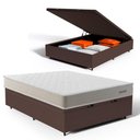 Ver imagem 1 de Cama Box Baú Casal com Colchão de Molas Ensacadas Luxury 138x188x62cm