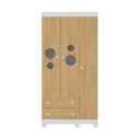 Ver imagem 4 de Guarda-roupa Infantil 92cm com Vidro 3 Portas e 2 Gavetas Bombom Multimóveis Mp4462 Branco/madeirado