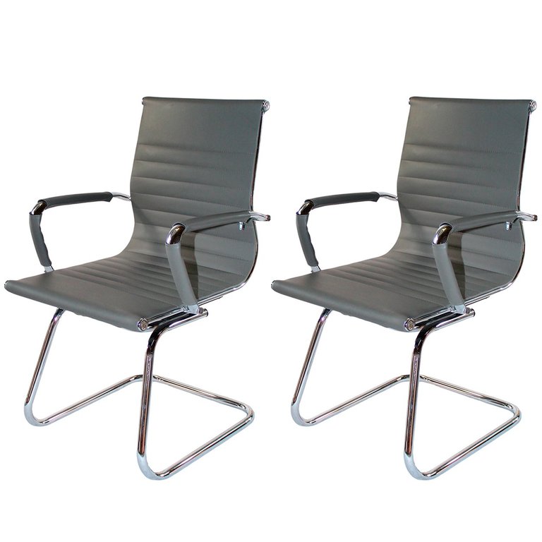 Kit Com 2 Cadeira Fixa Interlocutor Charles Eames Esteirinha 11A