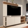 Rack com Painel Greco 1,36 Moderno para Sala TV até 55 Off White - Freijó - 1