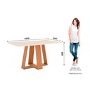 Ver imagem 4 de Conjunto: Mesa Sala Jantar Lins C/ Tampo Madeirado Reto 160x90cm e 6 Cadeiras Malu Nature/linho -