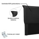 Ver imagem 3 de Cabeceira Garden Para Cama Box King 195 cm Corino - D’Rossi - Preto