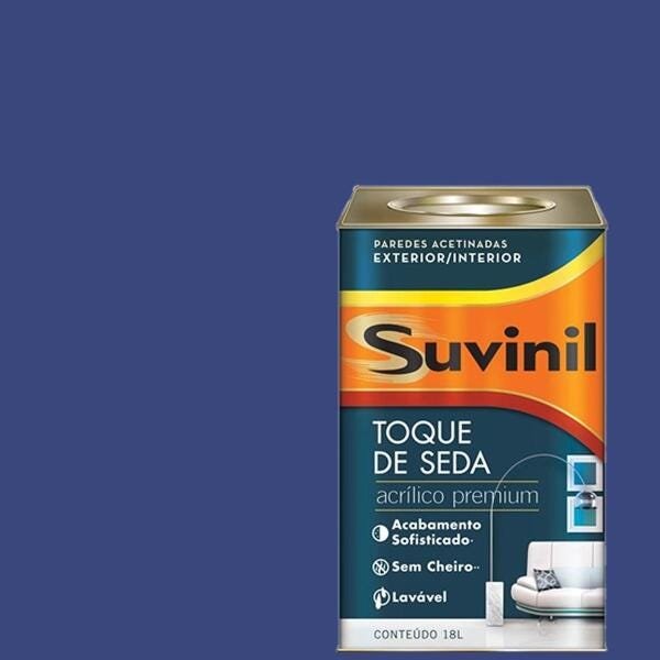 Tinta Acrílica Acetinada Suvinil Azul-cobalto 18lts | MadeiraMadeira