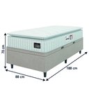 Ver imagem 4 de Cama Box Baú Colchão Solteiro Espuma D33 Vangogh Pillow Top 88x188x70cm Hellen