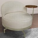 Ver imagem 2 de Poltrona Giratoria Glamour 704 Organica Linho Boucle 3301 Ezz