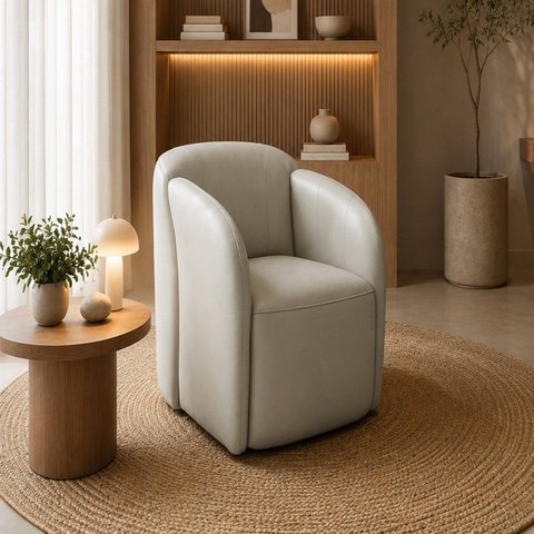 Poltrona Luna Giratória Moderna com Design Sofisticado e Confortável