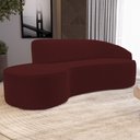 Ver imagem 2 de Sofá Living 3 Lugares 230cm Braço Direito Mozart D06 Veludo Vermelho - Mpozenato