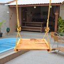 Ver imagem 2 de Balanço de Madeira Corda Sisal Decorativo Adulto Até 120Kg