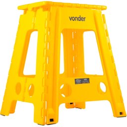 Banqueta Plástica Dobrável Amarela 450mm Vonder - 3