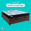 Ver imagem 4 de Conjunto Cama Box Bau Marrom Casal + Colchão Molas Ensacadas Life Gold Paropas