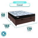 Ver imagem 3 de Conjunto Cama Box Bau Marrom Casal + Colchão Molas Ensacadas Life Gold Paropas