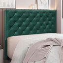 Ver imagem 4 de Cabeceira Estofada Casal Tàzio MDF-MDP Veludo Verde Floresta 140cm Gran Belo