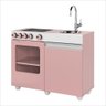 Mini Cozinha Infantil Luli com Pia e Fogao Rosa Branco Ofertamo - 4