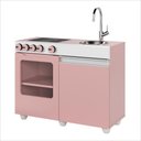 Ver imagem 4 de Mini Cozinha Infantil Luli com Pia e Fogao Rosa Branco Ofertamo